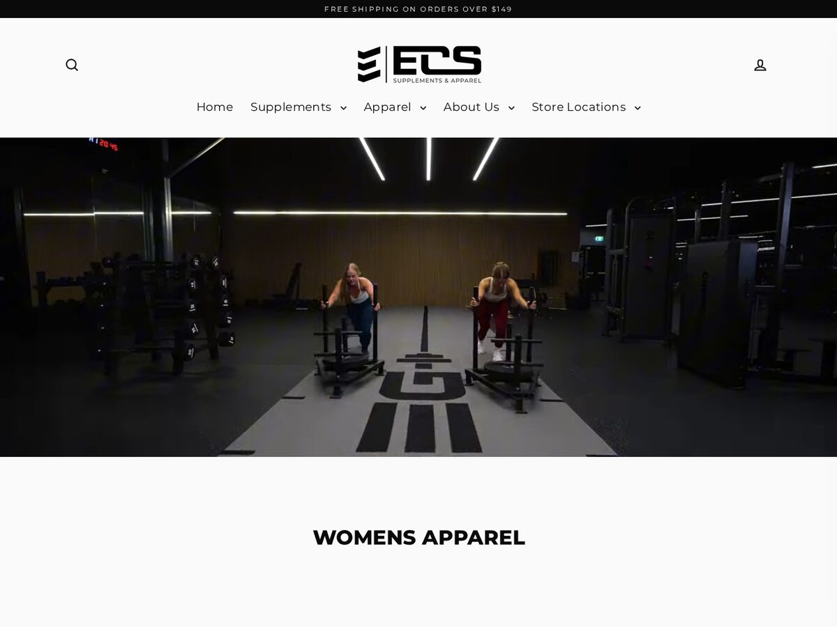 East Coast Supplements Shopify store homepage