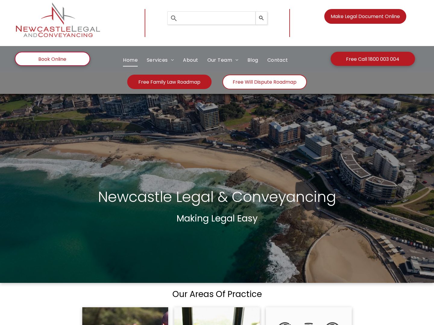 Newcastle Legal & Conveyancing website homepage