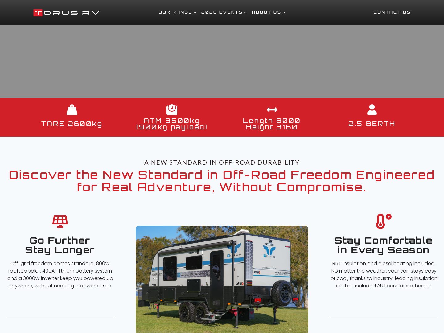 Torus RV caravan model landing page